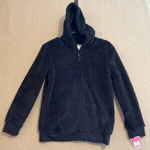 Circo Hooded Jacket Girls Large (10/12) Black Fur with Sparkle